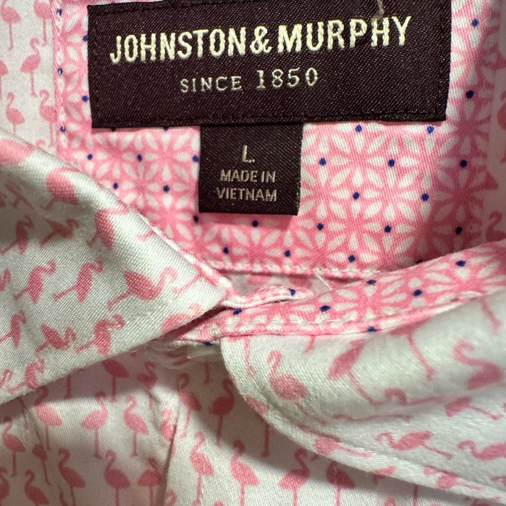 Johnston & Murphy Pink Flamingo Pattern Shirt
